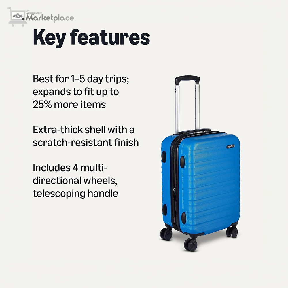 Amazon Basics 21" Hardside Carry-On Luggage with Multi-directional Wheels