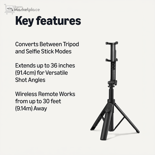 Amazon Basics 36-Inch Portable Selfie Stick & Mini Tripod