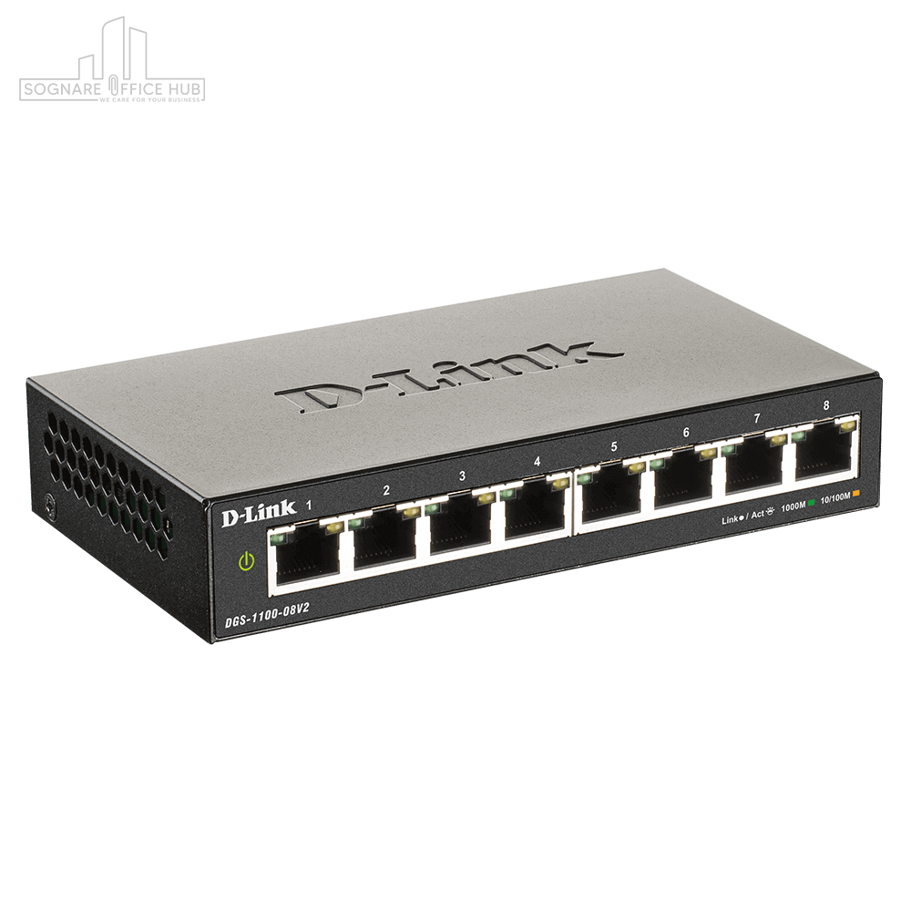 D-Link DGS-1100-08V2 8-Port Gigabit Smart Managed Desktop Switch