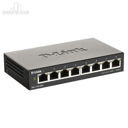D-Link DGS-1100-08V2 8-Port Gigabit Smart Managed Desktop Switch