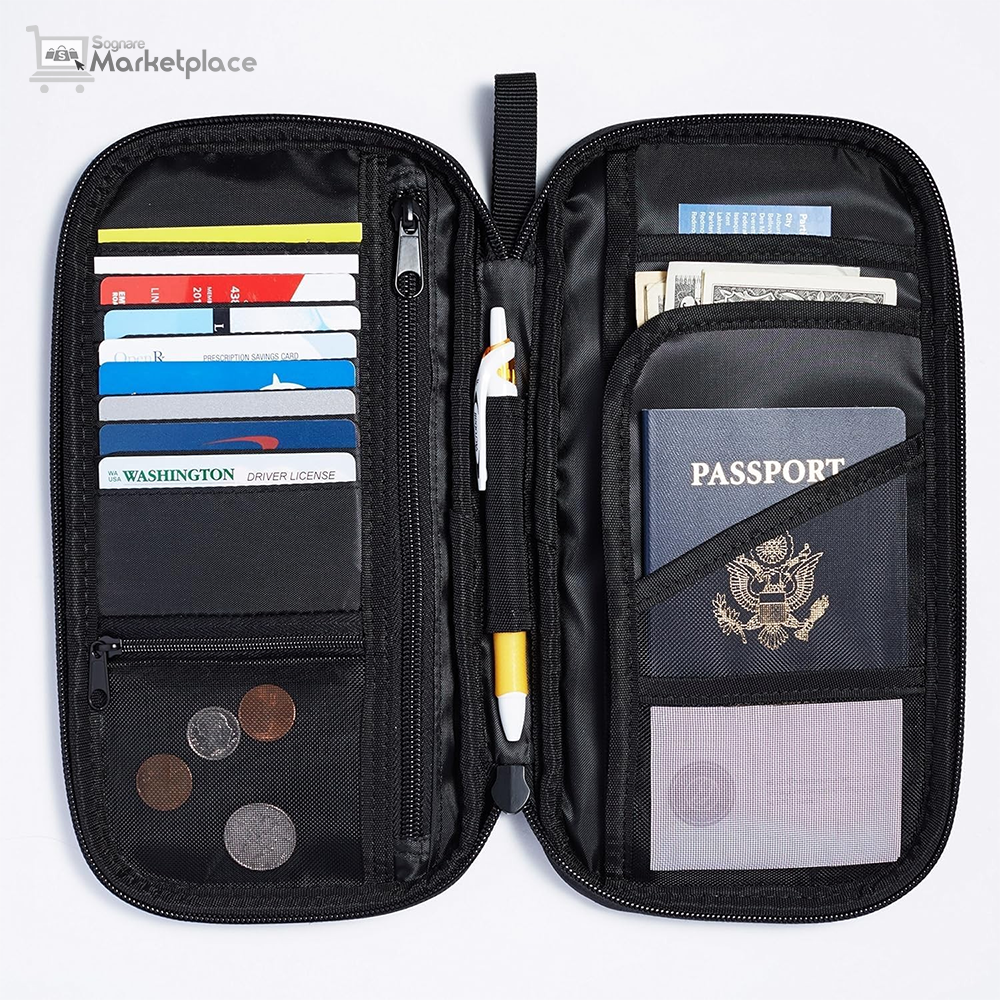 Amazon Basics RFID-blocking Passport Wallet, Passport Holder for Travel