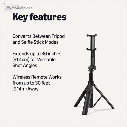 Amazon Basics 36-Inch Portable Selfie Stick & Mini Tripod