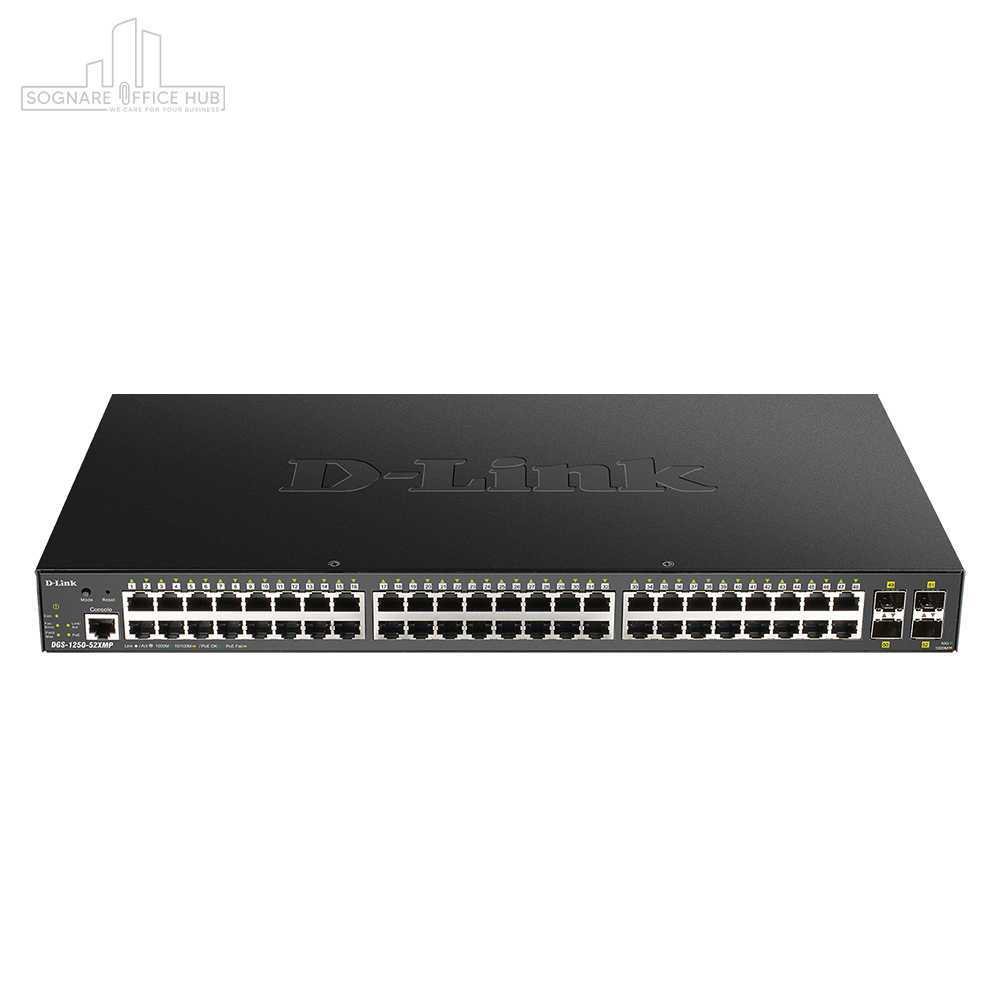 D-Link 52-Port 10-Gigabit Smart Managed PoE Switch - DGS-1250-52XMP