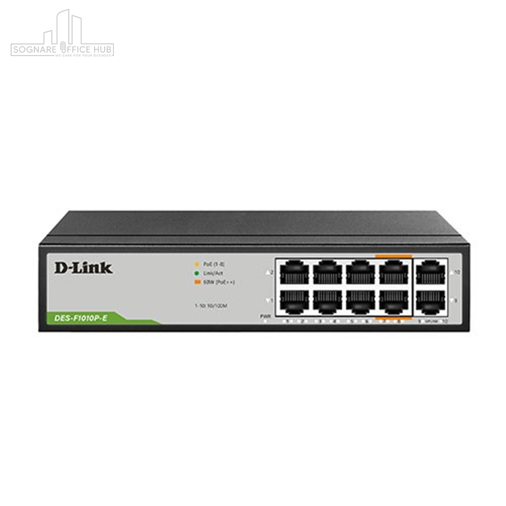 D-Link DES- F1010P-E (8+2 100 Mbps 250m PoE Switch)