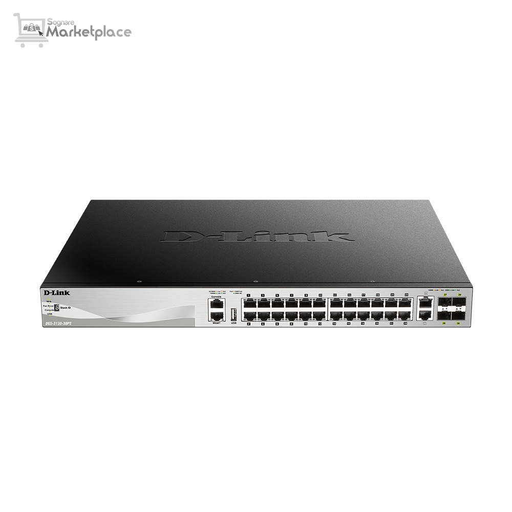 DGS-3130-30PS 30-Port Lite Layer 3 Stackable Managed PoE Switch