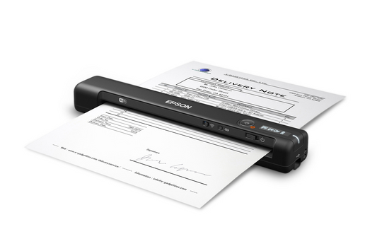 Epson Workforce ES-60W with paper side view