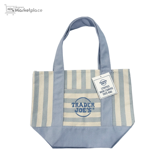 Trader Joe's Striped Mini Pastel Tote Bag