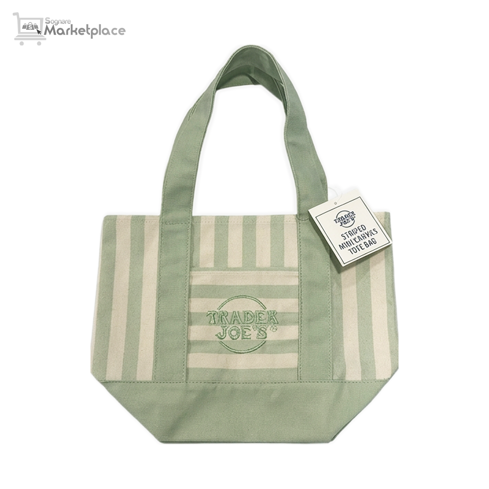 Trader Joe's Striped Mini Pastel Tote Bag
