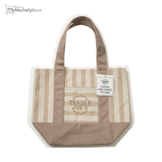 Trader Joe's Striped Mini Pastel Tote Bag