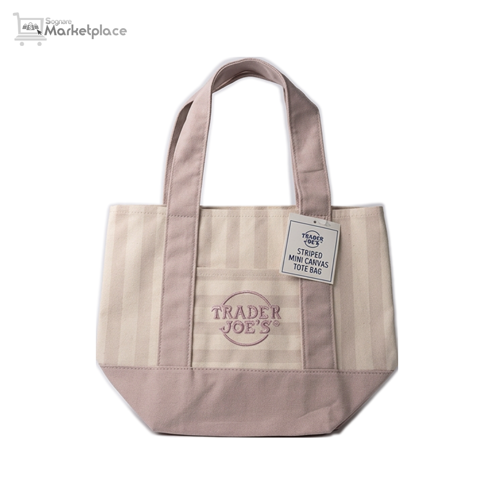 Trader Joe's Striped Mini Pastel Tote Bag